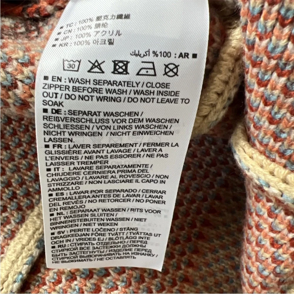 Onepiece Norwegian Zip-Up Hooded Sweater-Knit Geo Design Onesie - Unisex XS - Picture 15 of 15